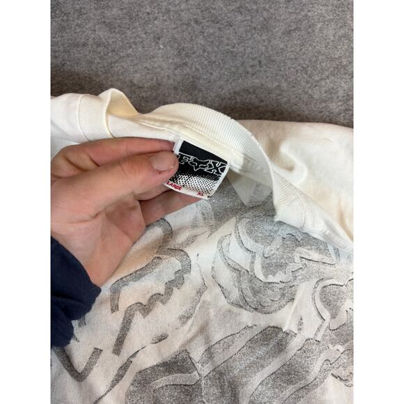 Vintage 90s Fox Logo Graphic T Shirt Mens Large White Retro Streetwear Casual - Picture 4 of 4